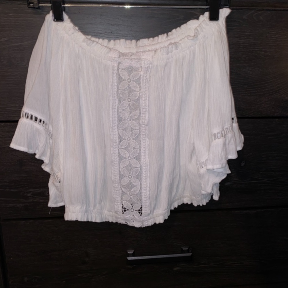 Lace off the shoulder shirt